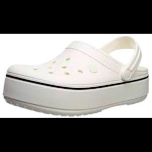 WHITE PLATFORM CROCBAND CROCS